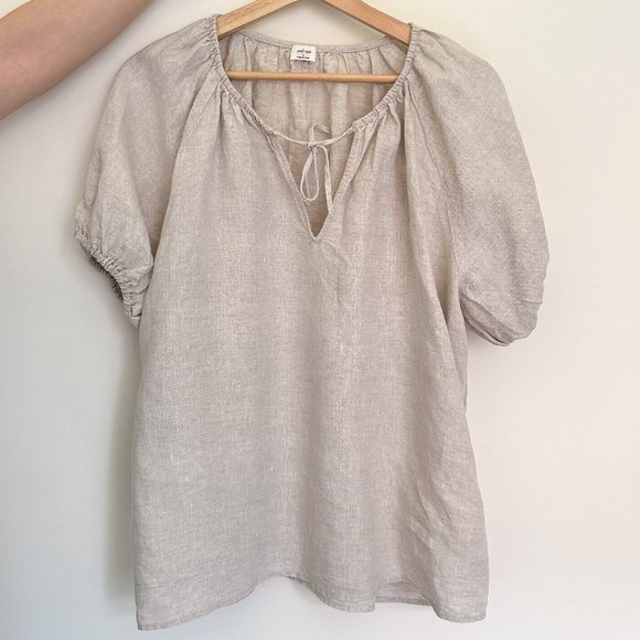 Aritzia Wilfred Dickinson Linen Blouse | Beige | Size: S - Picture 1 of 6